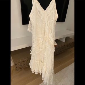 Alexis white lace ruffled dress